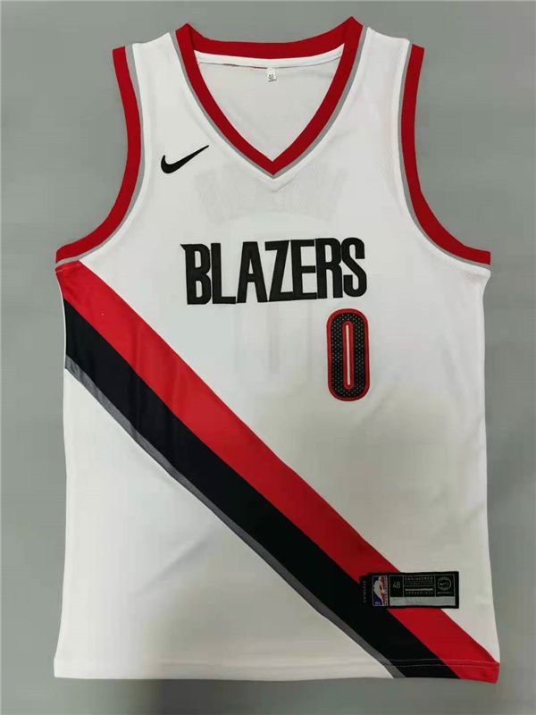 Men Portland Trail Blazers 0 Lillard White 2021 Nike Game NBA Jersey